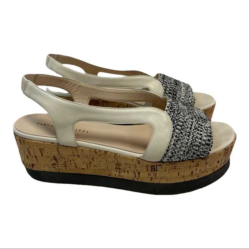 Fabiana Filippi Cork Platform Leather Sandals 39